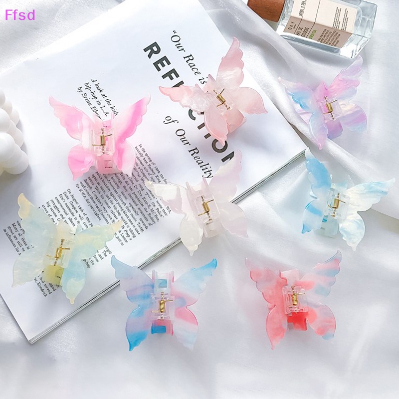 {Ffsd} Kẹp Tóc Dạng Xoắn Hình Bướm Retro Bán Chạy