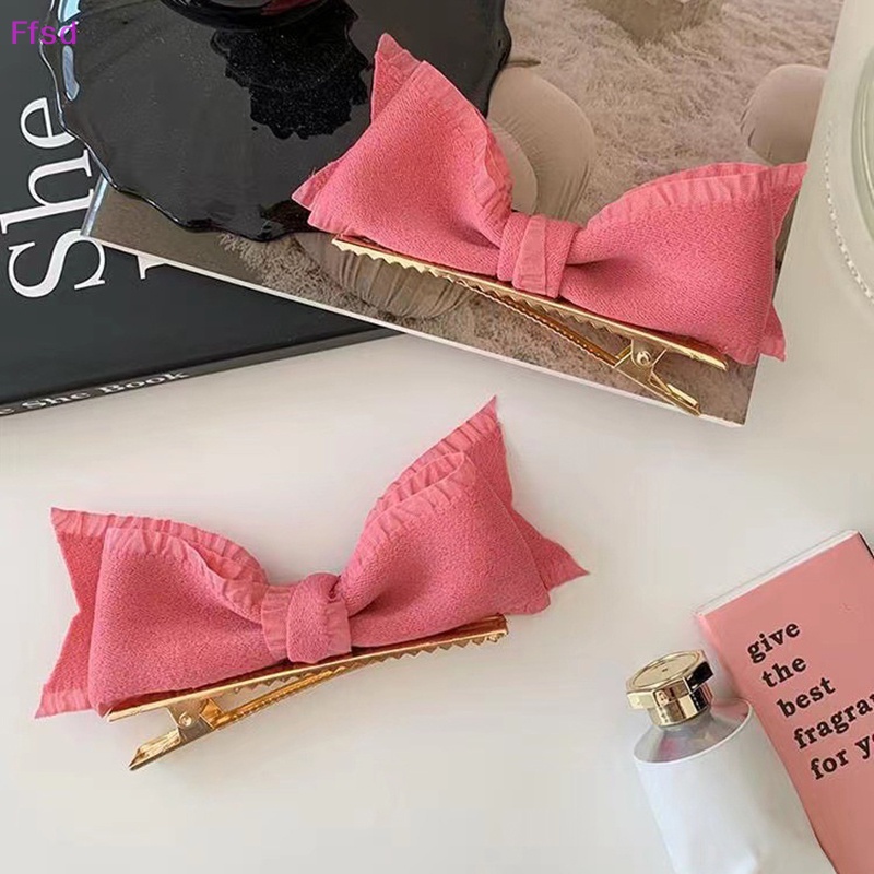 1 Kẹp Tóc Nơ Hồng Thời Trang Mùa Hè Hàn Quốc Cho Nữ