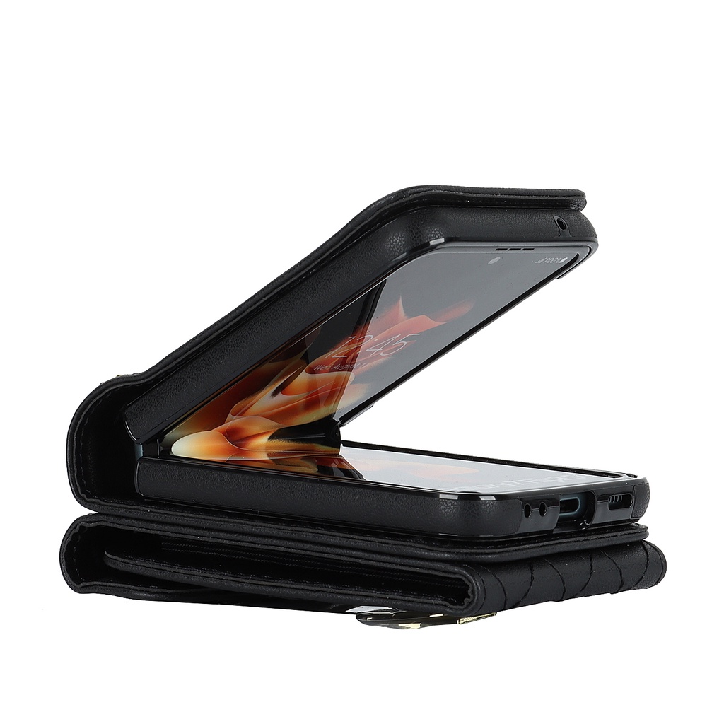 Đối với samsung galaxy z flip 3 flip4 5 bao da sang trọng có giá đỡ nhẫn bao đựng thẻ