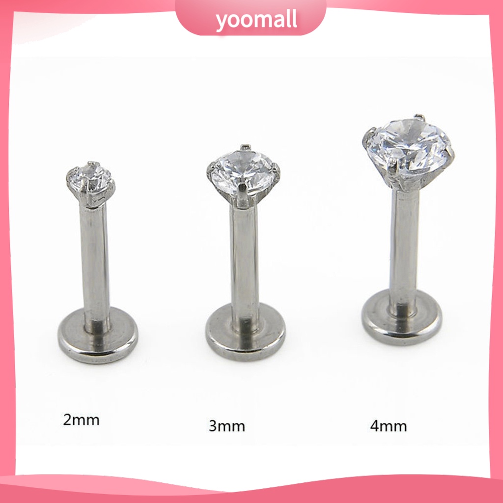 1 Khuyên Mũi / Môi Đính Đá Lấp Lánh Thời Trang Unisex 16G