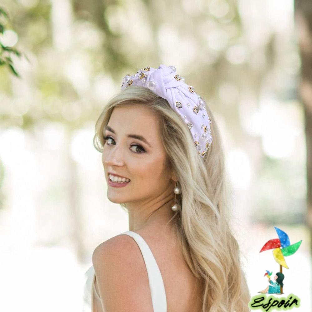 ESPO Băng Đô Cài Tóc Đính Ngọc Trai Lấp Lánh Cho Cô Dâu