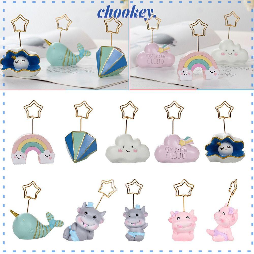 CHOOKEY Kẹp Ảnh Hình Cá Voi / Vỏ Sò / Đám Mây / Cầu Vồng