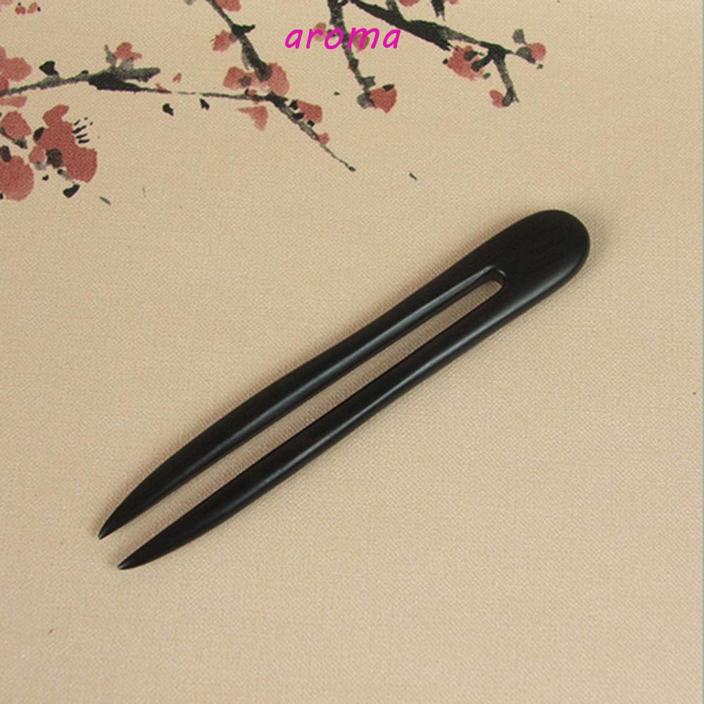 AROMA Trâm Cài Tóc Handmade Bằng Gỗ Mun Màu Đen Sang Trọng Cho Nữ