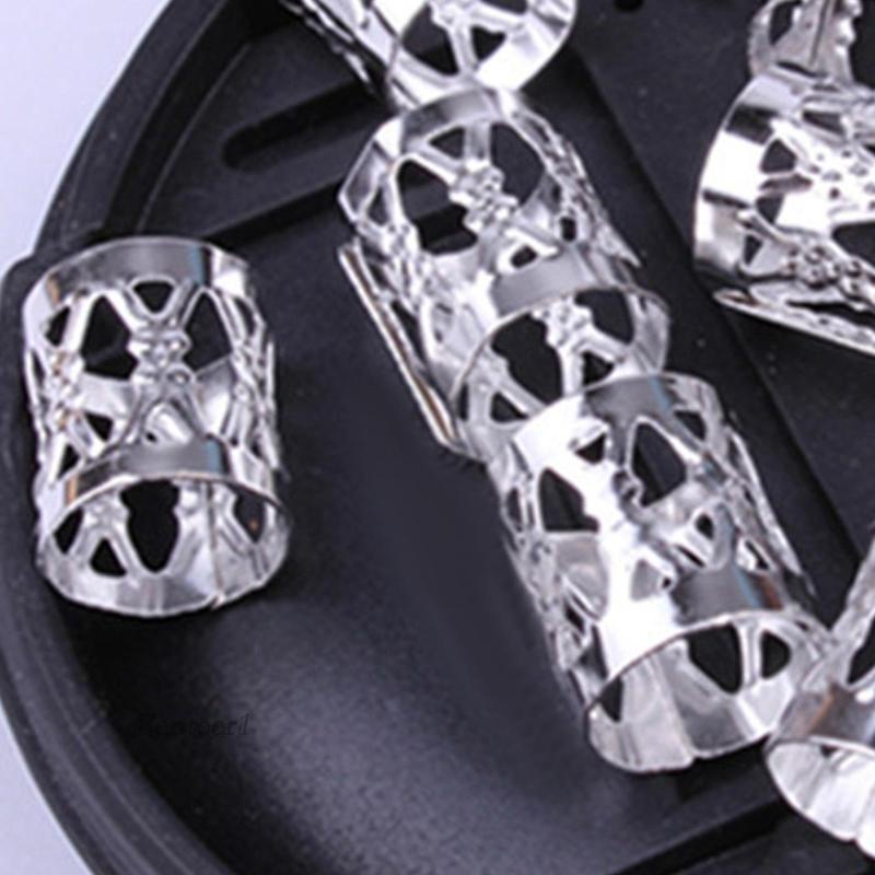 Set 100 Vòng Kim Loại Xỏ Hạt Dùng Để Trang Trí Tóc Bện / Râu