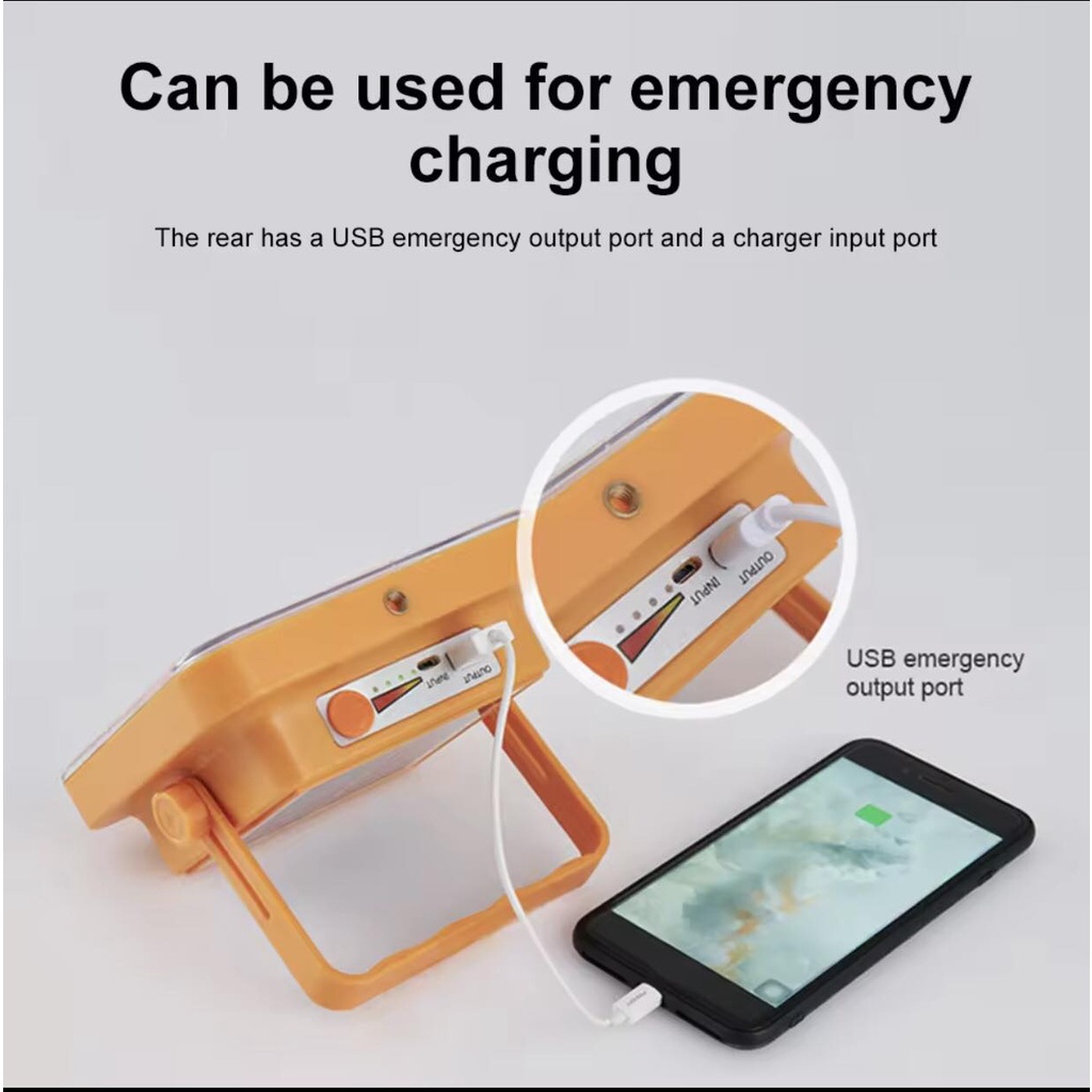 Đèn Năng Lượng Mặt Trời 300w 100 LED SIÊU SÁNG, có kèm sạc lưới 220v + đầu ra usb