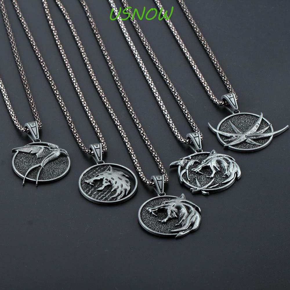 USNOW Vòng cổ Mặt Tròn In Hình Geralt Game Phong Cách Hàn Quốc Cá Tính Cho Nam Và Nữ