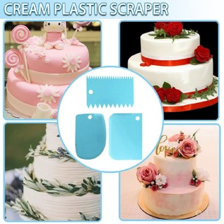 New 3pcs Icing Cake smoothing Smoother Scraper smooth Comb Baking Cutting Tool