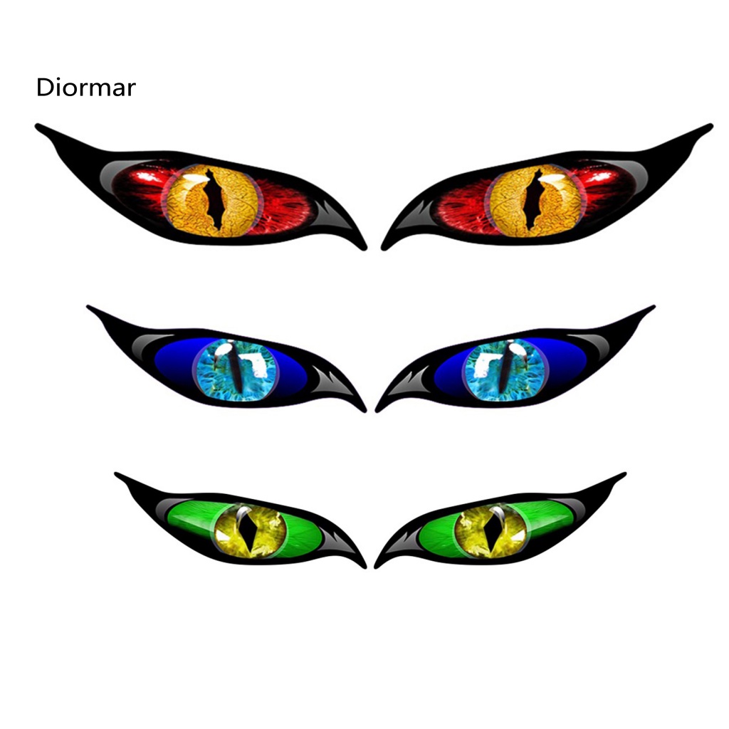 Bộ 2 Miếng Dán Phản Quang Chống Nắng Hình Đôi Mắt Quỷ Vui Nhộn Cho Xe Hơi