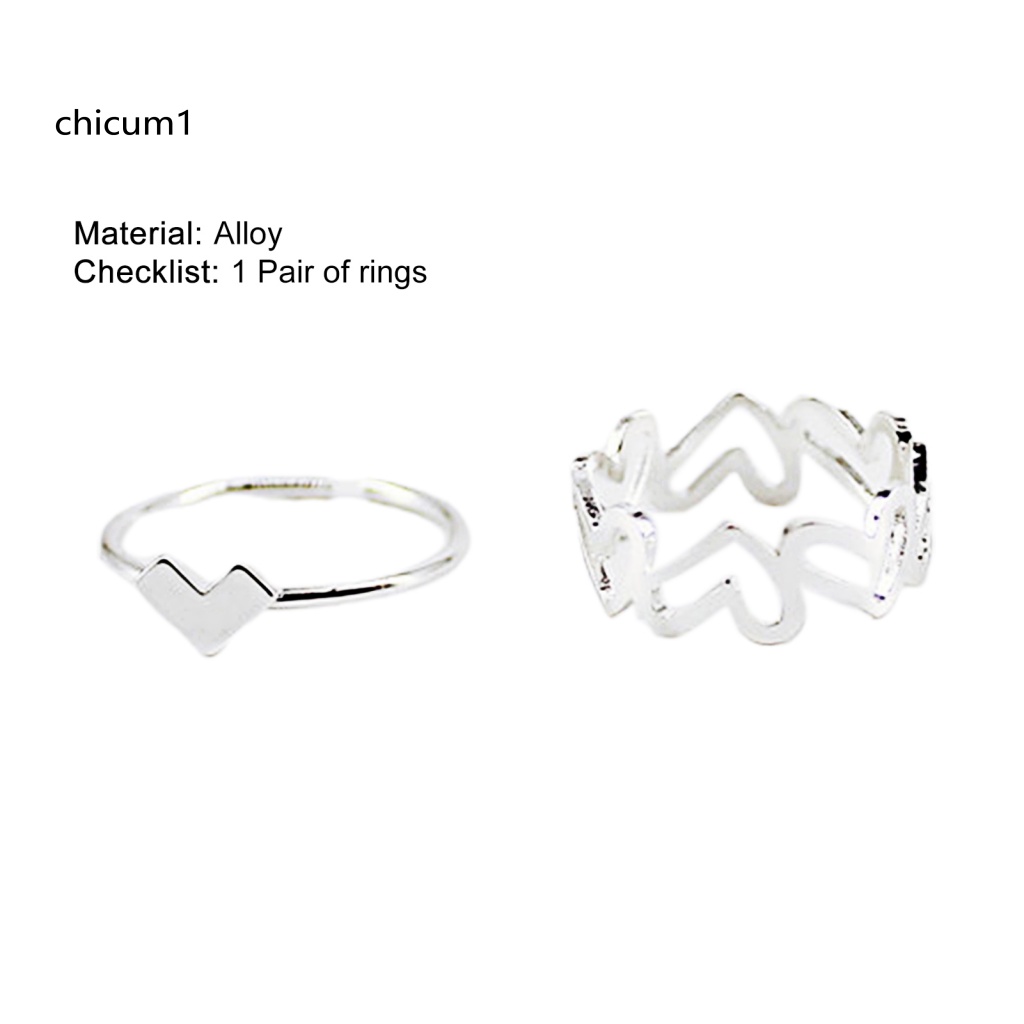 1 Cặp Nhẫn Đeo Ngón Tay Màu Sắc Xinh Xắn Lãng Mạn Dành Cho Nữ