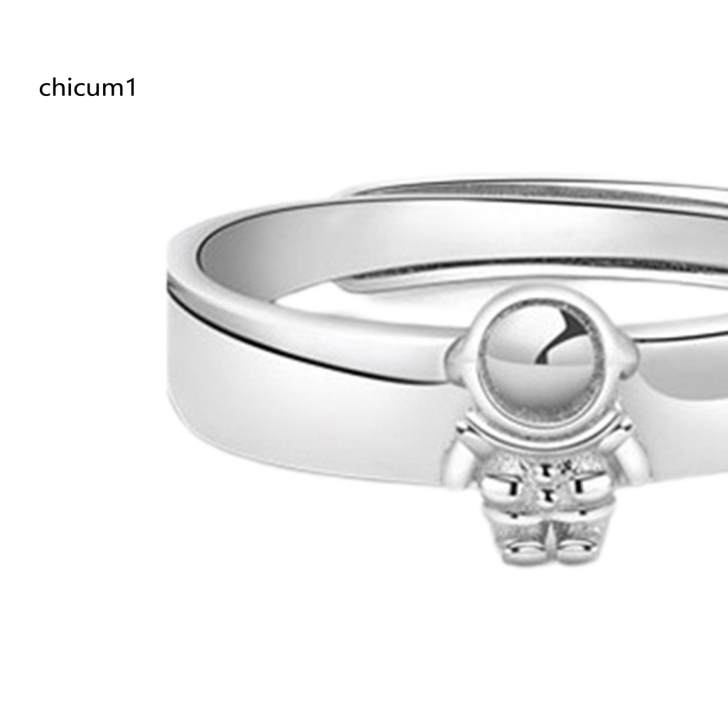Nhẫn Cặp Dạng Mở Hình Phi Hành Gia / Ngôi Sao / Hành Tinh Có Thể Điều Chỉnh Làm Quà Tặng