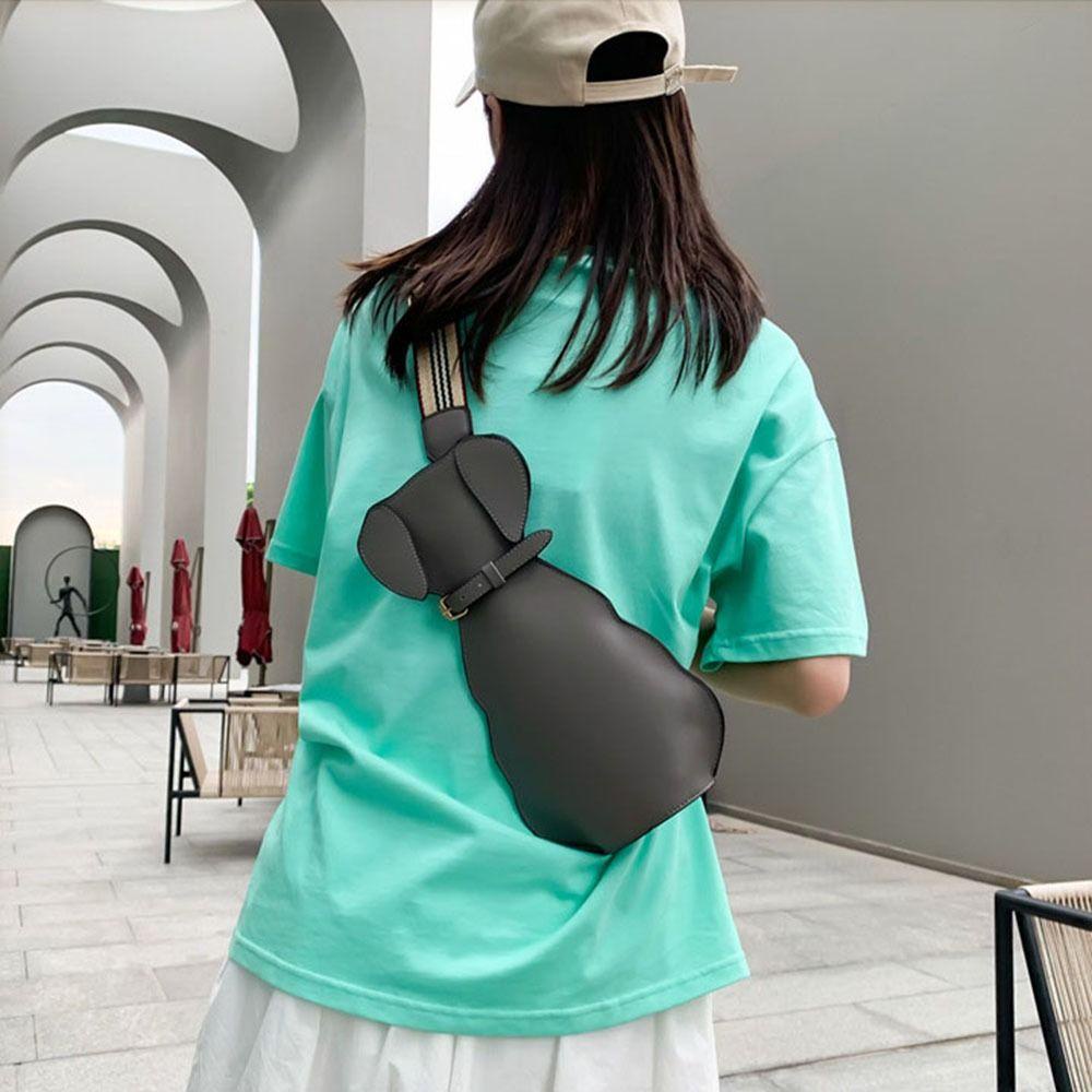 LOMBARD Túi Đeo Chéo Vai Bằng Da PU Có Khóa Kéo Hình Chó Mèo Dễ Thương Dành Cho Bạn Nữ