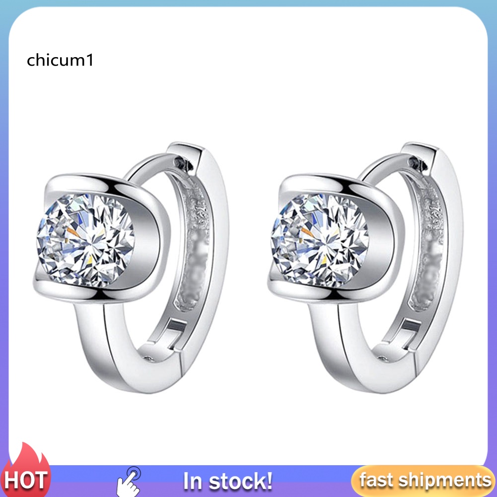 Khuyên Tai Tròn Đính Đá Thời Trang Cho Nữ