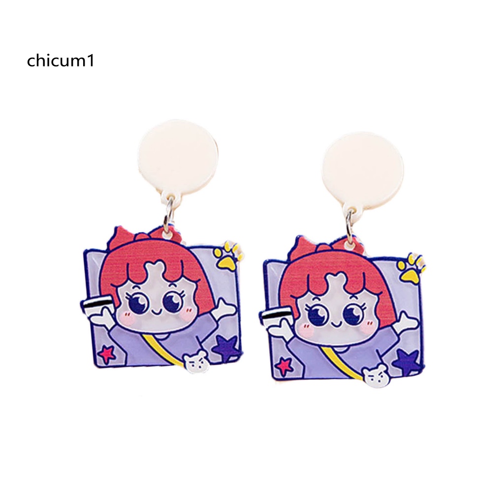 1 Cặp Bông Tai Acrylic Bóng Nhiều Màu Sắc Họa Tiết Hoa Ngôi Sao Hình Học Thời Trang Cho Nữ