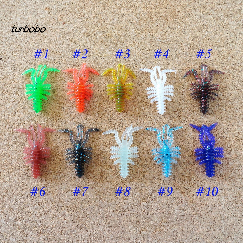 20 Mồi Tôm Giả Câu Cá Bằng Nhựa PVC Linh Hoạt Tái Sử Dụng Được