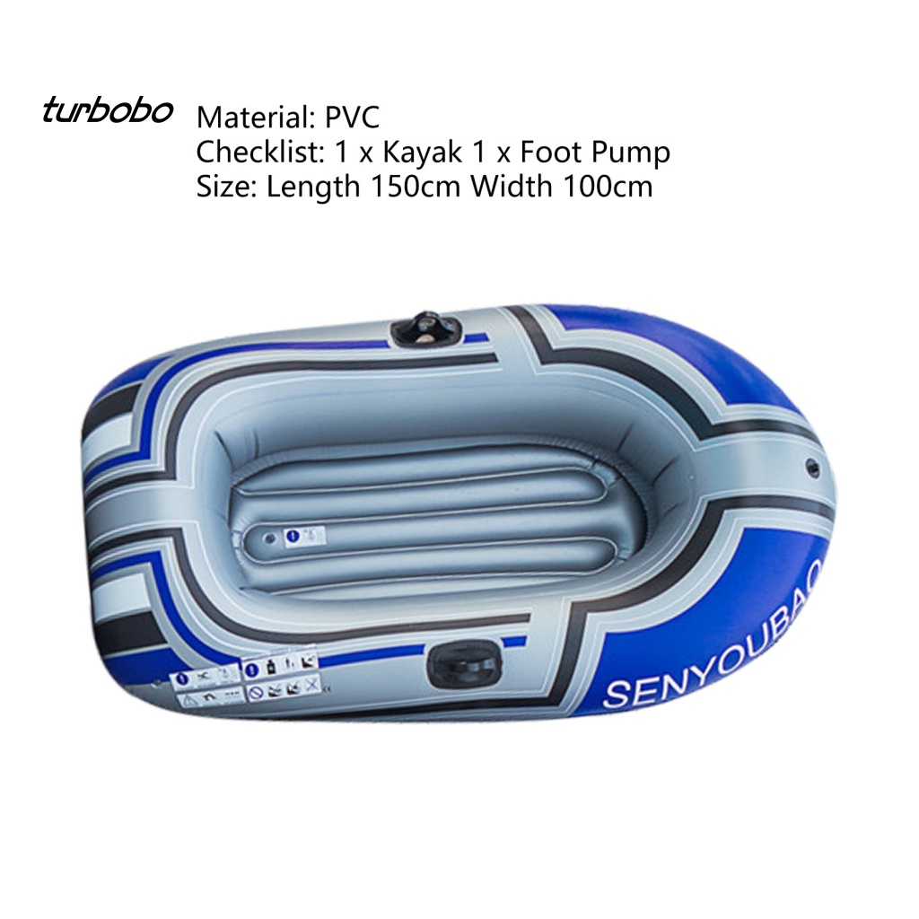 Turbobobo Thuyền Bơm Hơi Chịu Lực Tốt Chống Mài Mòn Có Hai Mái Chèo Đồ Chơi 1 Người Sử Dụng Khi Đi Bơi