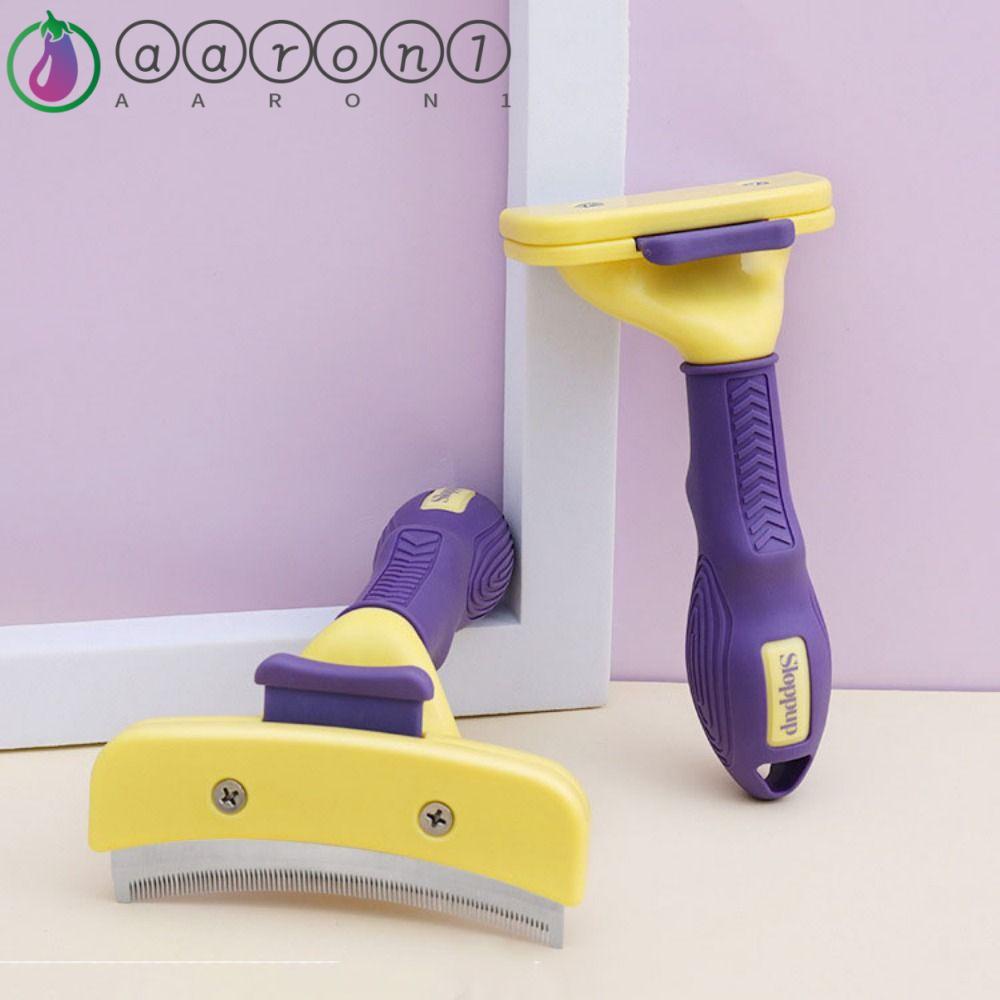 AARON1 Lược Chải Lông Thú Cưng Bằng Thép Không Gỉ Với Tay Cầm Nhựa Chống Trượt Có Thể Tháo Rời
