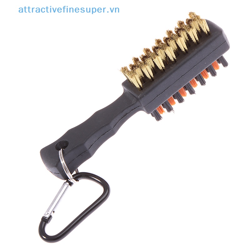 Bàn Chải Nylon 2 Mặt Có Dây Kéo Vệ Sinh Gậy Đánh Golf Tiện Dụng