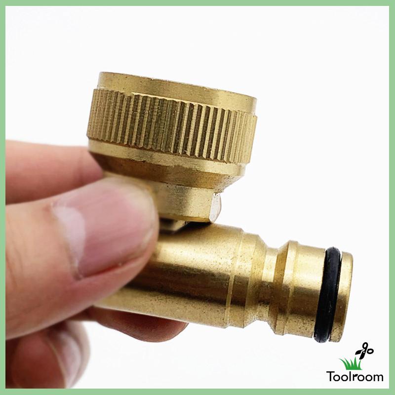 Đầu Nối Vòi Nước 90 Độ 3 / 4in Bằng Đồng Thau Siêu Bền Tiện Dụng Cho Sân Vườn