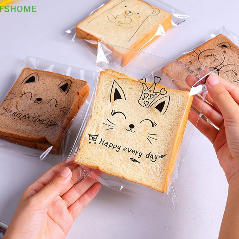 Set 100 Túi Đựng Bánh Mì Sandwich Họa Tiết Hoạt Hình Cho Bé