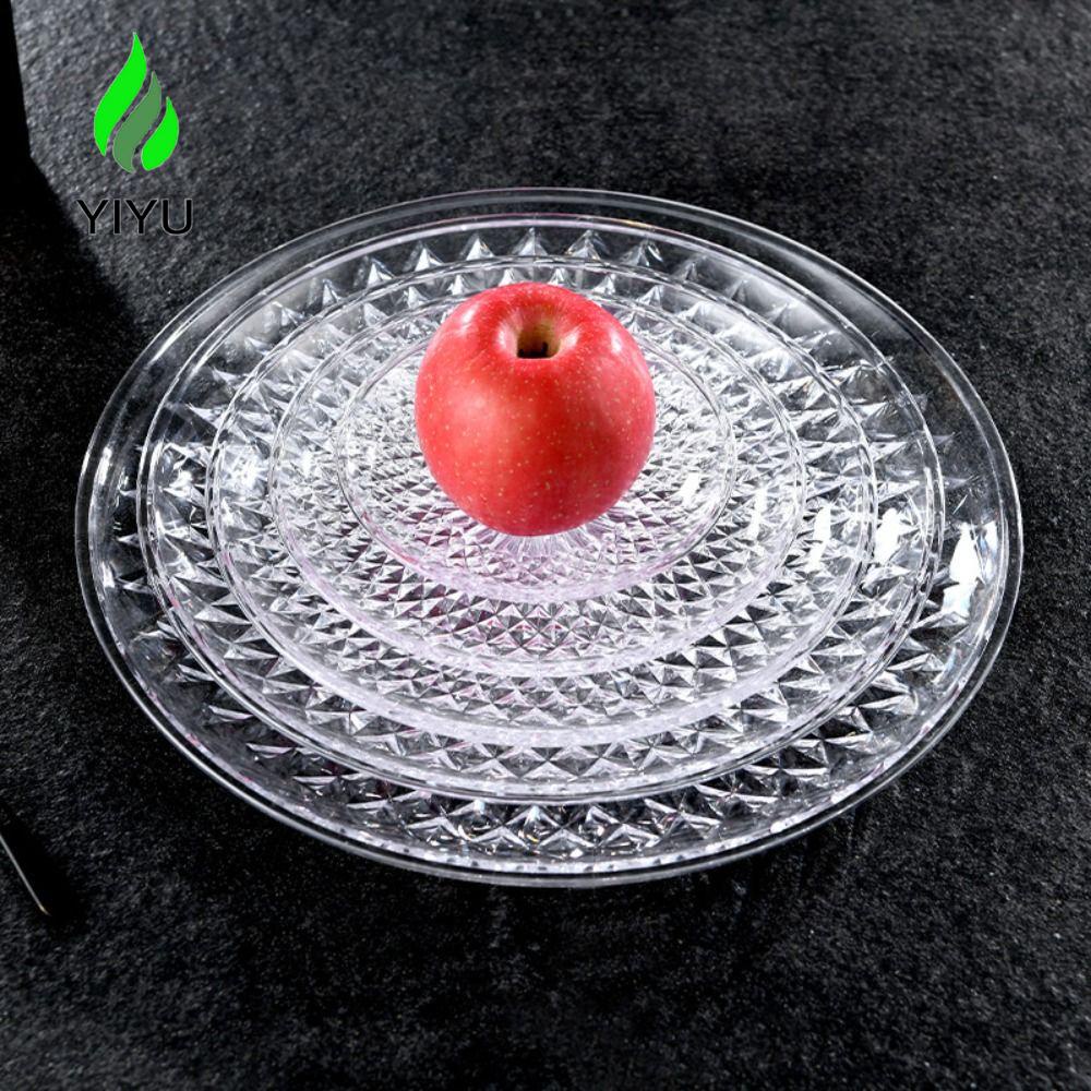 YIYU Khay Tròn Trong Suốt Đựng Trà Chiều / Bánh Kẹo Đa Ứng Dụng Tiết Kiệm Không Gian