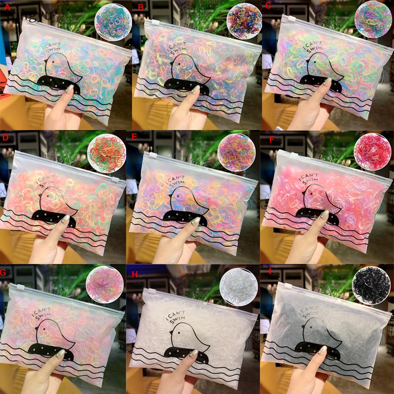 (MớI) Dây BuộC TóC Co DãN NhiềU MàU SắC - Bộ 1000