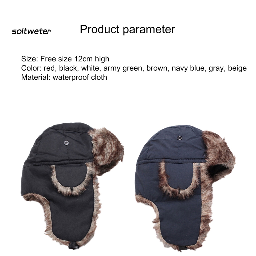 Mũ Lông Giả Unisex Chống Gió Có Thể Điều Chỉnh Cho Hoạt Động Ngoài Trời Mùa Đông