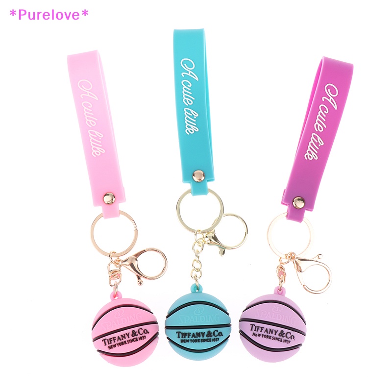 1 Móc Khóa Cao Su PVC Hình Quả Bóng Rổ 3D Mới