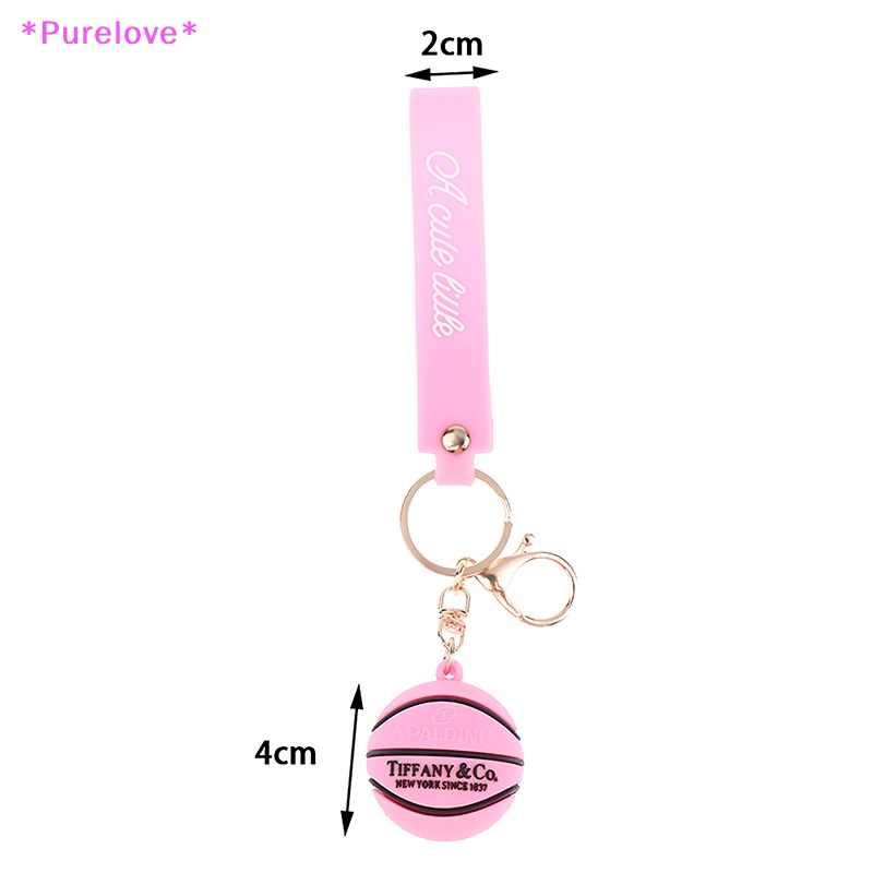 1 Móc Khóa Cao Su PVC Hình Quả Bóng Rổ 3D Mới