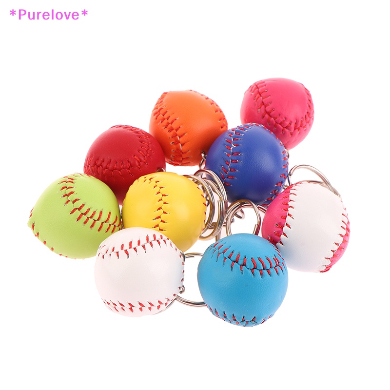 Purelove &gt; Móc Khóa Xe Hơi / Ba Lô / Túi Xách Hình Quả Bóng Chày Thời Trang Cá Tính Thích Hợp Làm Quà Tặng