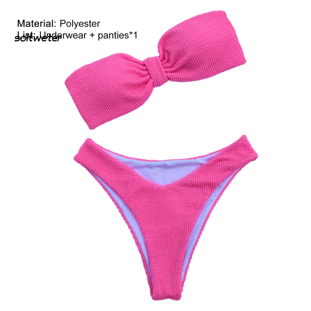 St Bộ Bikini Hai Mảnh Buộc Dây Sau Lưng Màu Hoạt Động Dưới Nước Cho Nữ