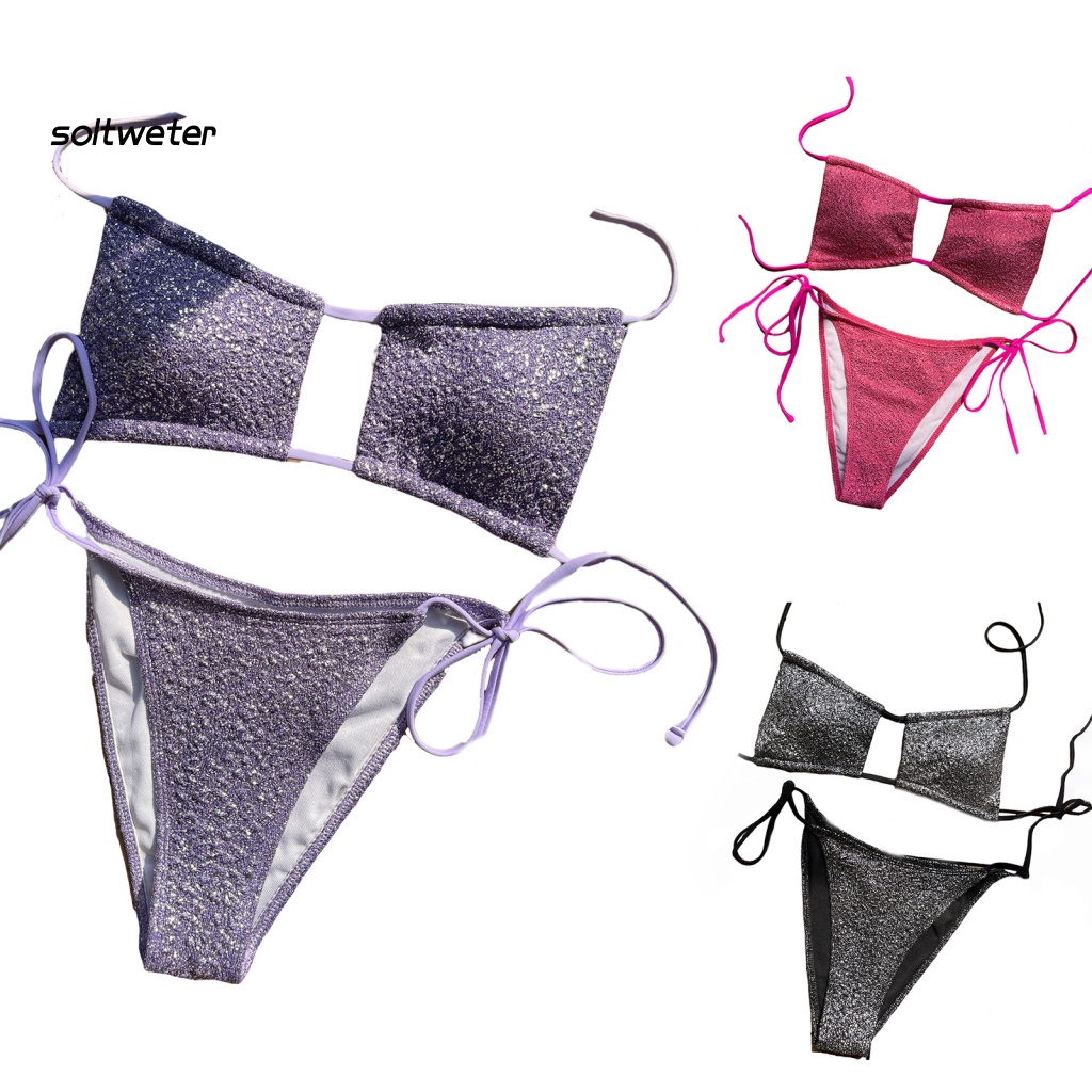 Bộ Đồ Bơi 2 Mảnh Lưng Cao Mau Khô Thời Trang Gợi Cảm Cho Nữ