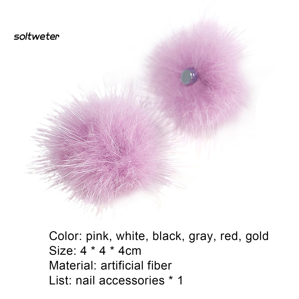 Phụ Kiện Quả Cầu Bông Trang Trí Móng Tay 3D DIY