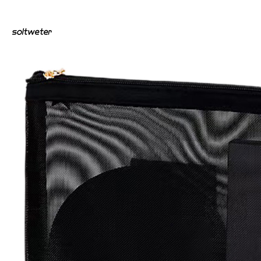 Túi Lưới Đựng Mỹ Phẩm Sức Chứa Lớn Có Khóa Kéo Đôi Đa Năng Tiện Dụng