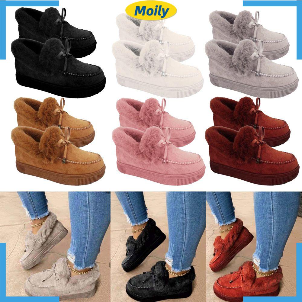 MOILYVN Giày Boot Lông Giả ChốNg TrượT ThờI Trang Cho Nữ