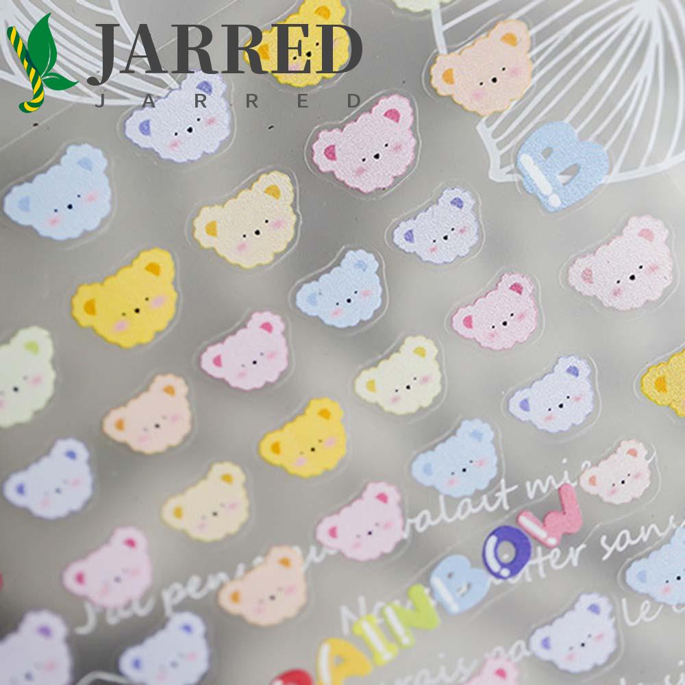 JARRED Miếng Dán Trang Trí Móng Tay Hình Gấu Hoạt Hình 5D DIY