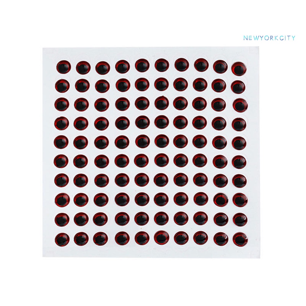 Bộ 100 Mắt Cá 3D 3-9mm Gắn Mồi Câu Giả