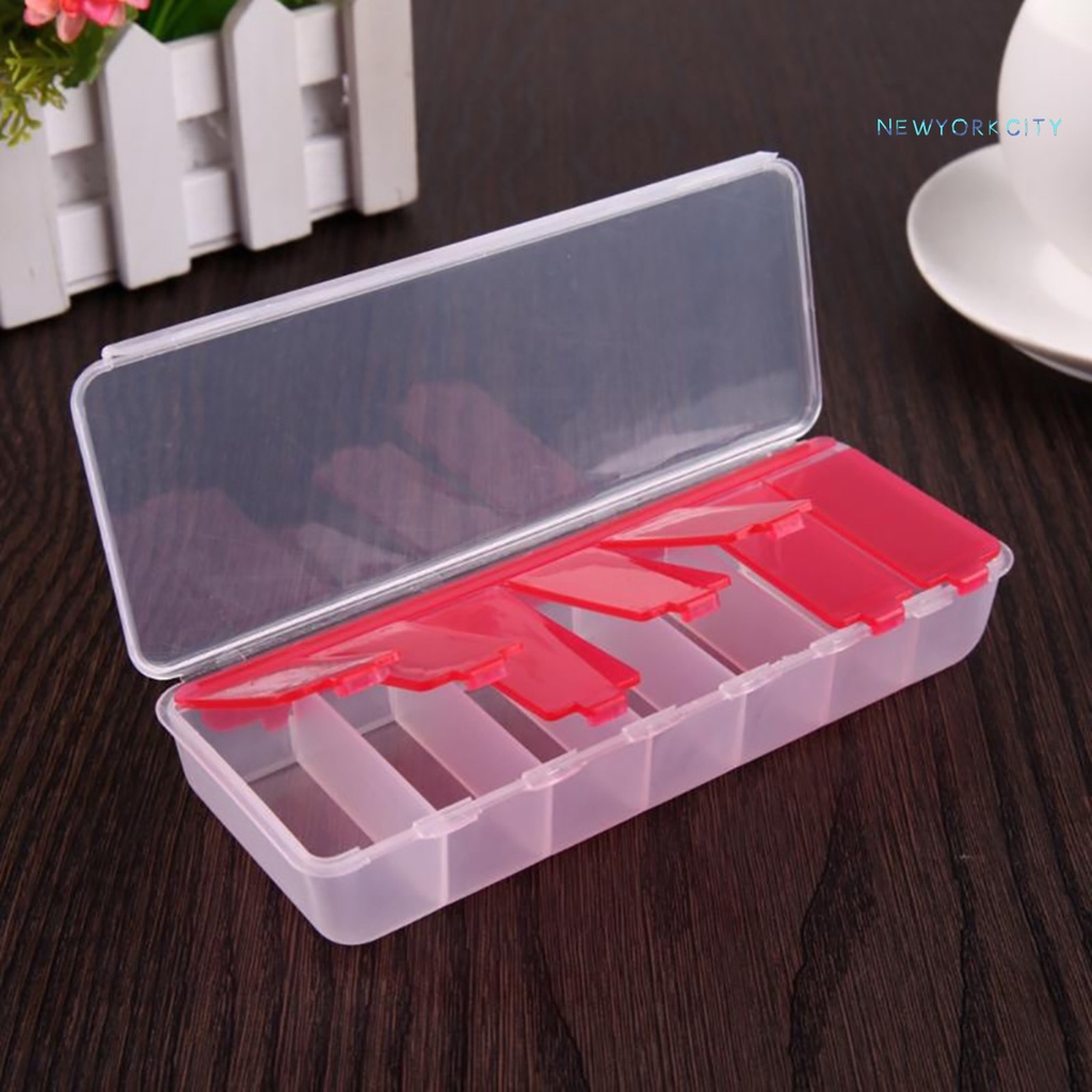 Ny-pill Ốp Máy Tính Bảng Bằng Nhựa Trong Suốt 7 Ngăn Chống Ẩm Mốc Hình Vuông