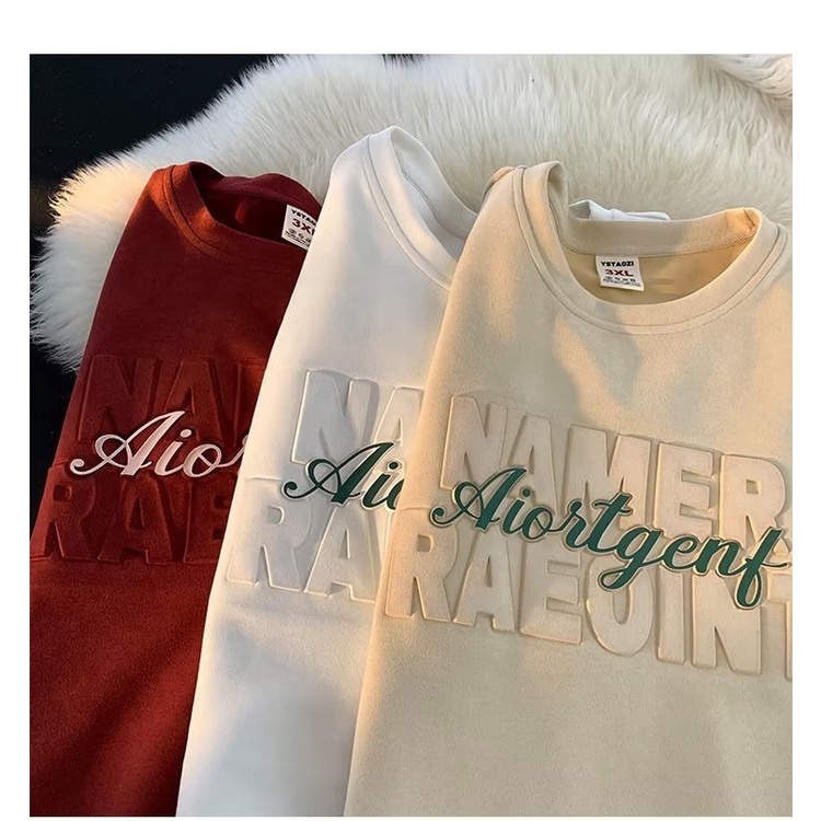 Áo Thun Da Lộn Tay Lửng Dáng Rộng Phong Cách Retro Đường Phố Mỹ Thời Trang Mùa Hè Dành Cho Nam