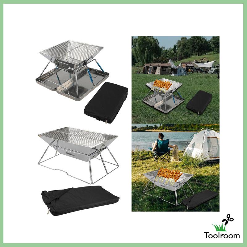 Vỉ Nướng Bbq Bằng Thép Không Gỉ Có Thể Gấp Gọn Tiện Dụng Cho Gia Đình / Đi Biển / Cắm Trại