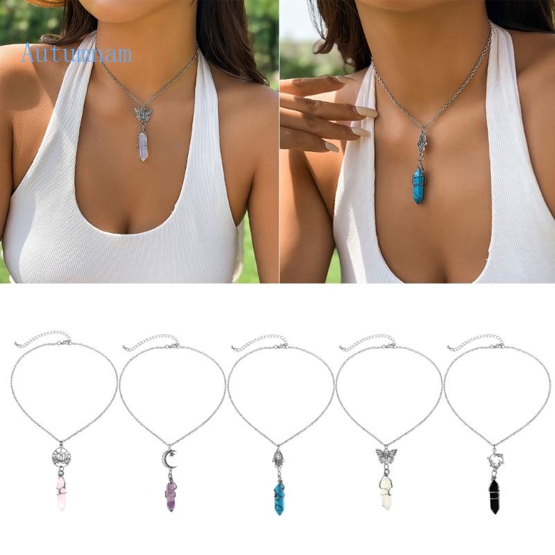 Vòng cổ Mặt Đá Quý Tự Nhiên Có Thể Điều Chỉnh Kích Cỡ Dành Cho Nữ