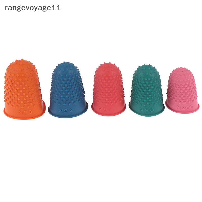 [Rangevoyage] Set 5 Miếng Cao Su Hình Nón Bảo Vệ Ngón Tay May Vá Thủ Công [vn]