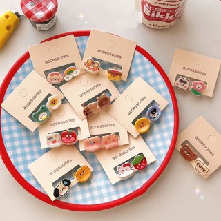 Set 2 kẹp tóc hình thỏ / gấu / cherry / dâu tây dễ thương cho bé gái