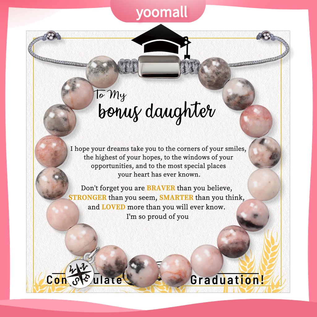 Vòng Tay Chuỗi Hạt Đá Tròn 8MM Màu Hồng Tự Nhiên Tùy Chỉnh Thời Trang Cho Nữ