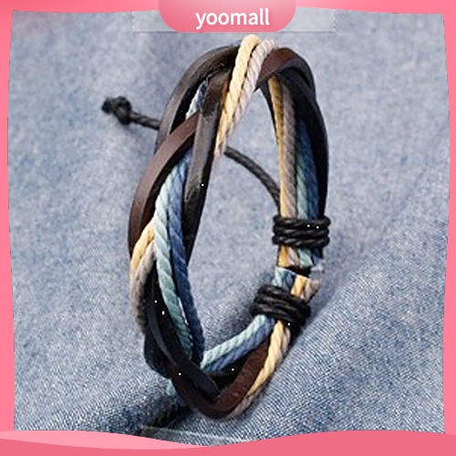 Vòng Tay Giả Da Sợi Bện Phong Cách Punk Thời Trang Cho Nam Nữ