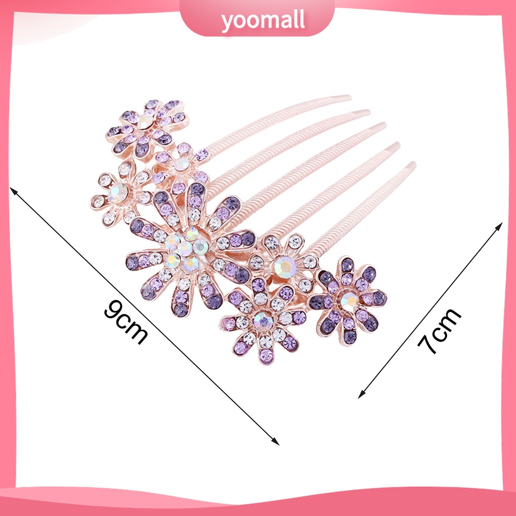 Lược Cài Tóc Năm Răng Đính Đá Lấp Lánh Dễ Sử Dụng