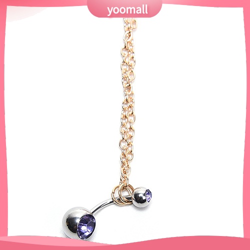 Khuyên Rốn Phối Dây Xích Đính Đá Cá Tính Cho Nữ