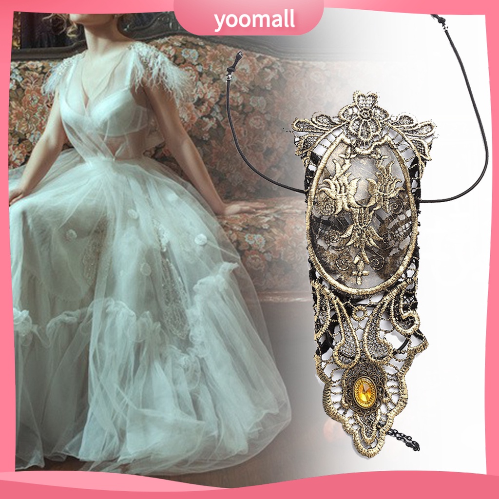 1 Đôi Găng Tay Ren Xuyên Thấu Họa Tiết Hoa Hóa Trang Halloween Cho Người Lớn