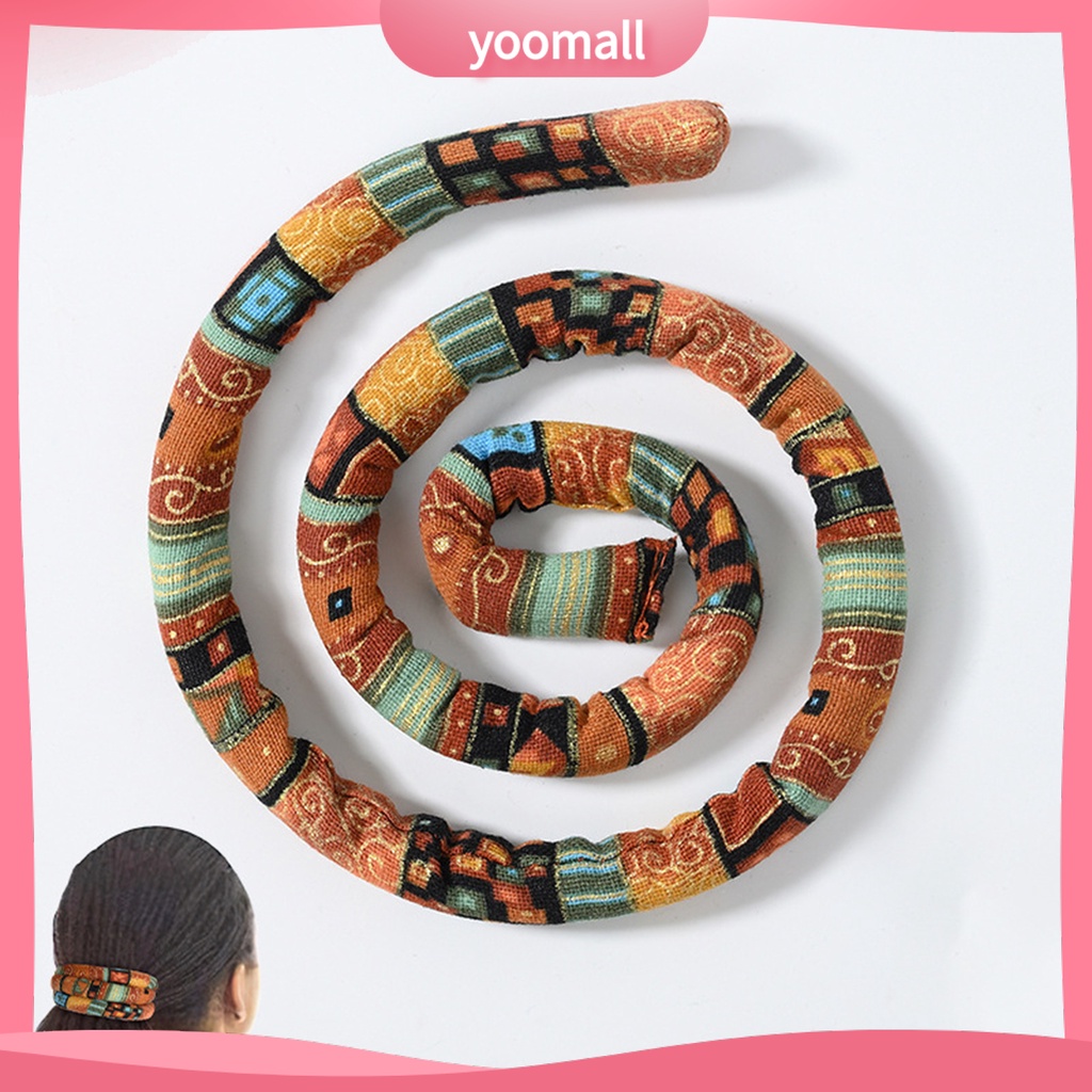 Giá Đỡ Dây Buộc Tóc Đuôi Ngựa Bằng Dây Sắt Linh Hoạt In Họa Tiết Thổ Cẩm Cổ Điển