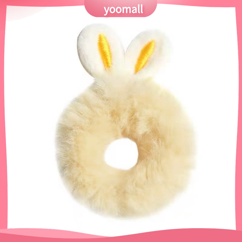 [YM] Dây Buộc Tóc Co Giãn Tốt Đính Tai Thỏ Hoạt Hình Bằng Lông Thỏ Giả Thoải Mái Độ Co Giãn Cao Trang Trí Sức Khỏe Hàng Ngày Cuộc Sống Hàng Ngày