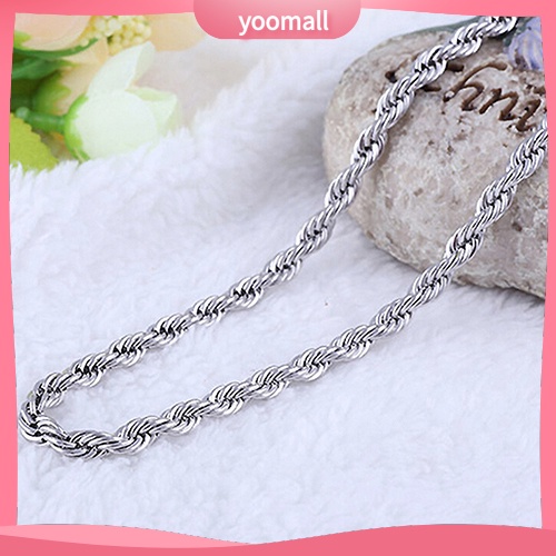 Vòng cổ Mạ Bạc 925 Dạng Xoắn Thời Trang Cho Nam Nữ